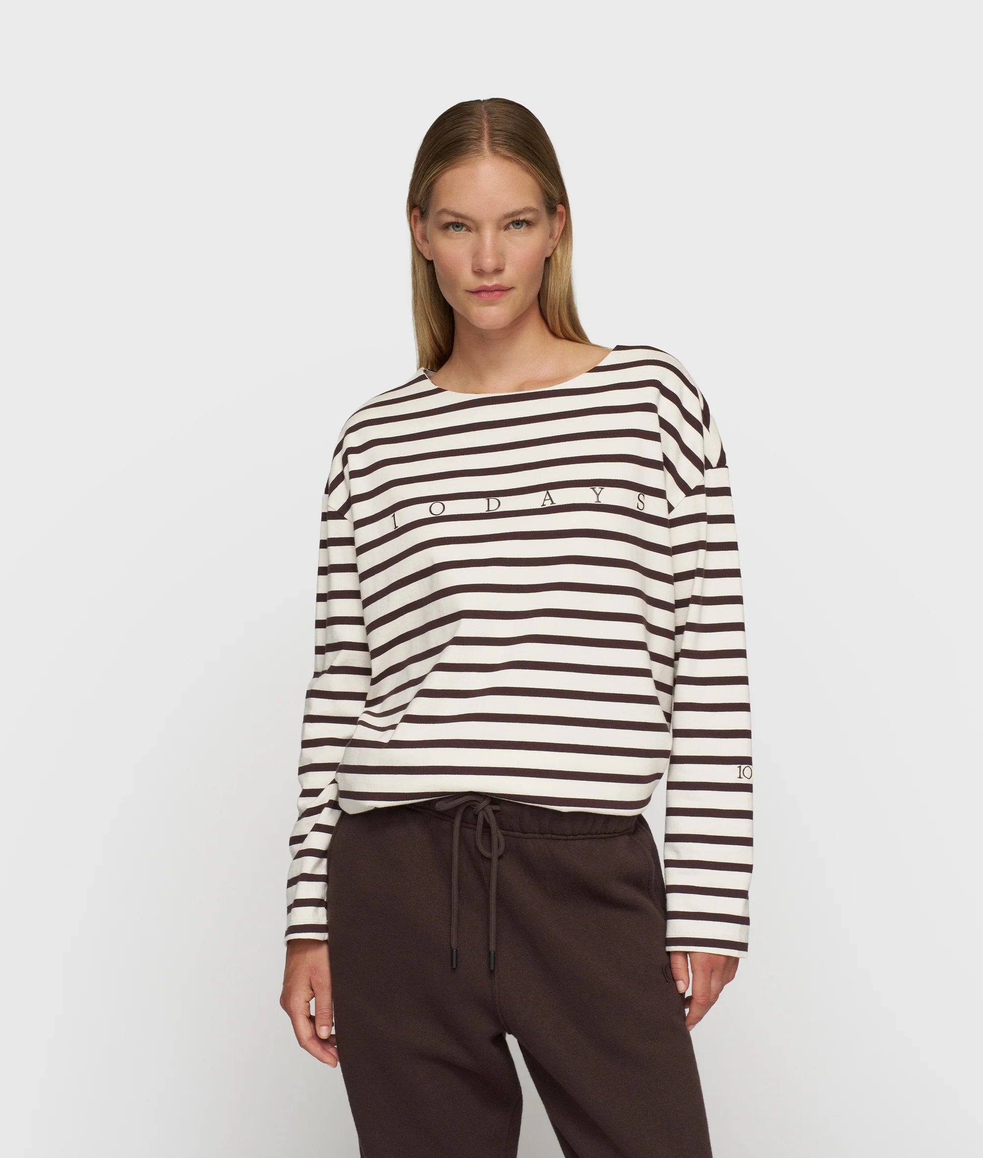 10DAYS Boat Neck Top Stripes