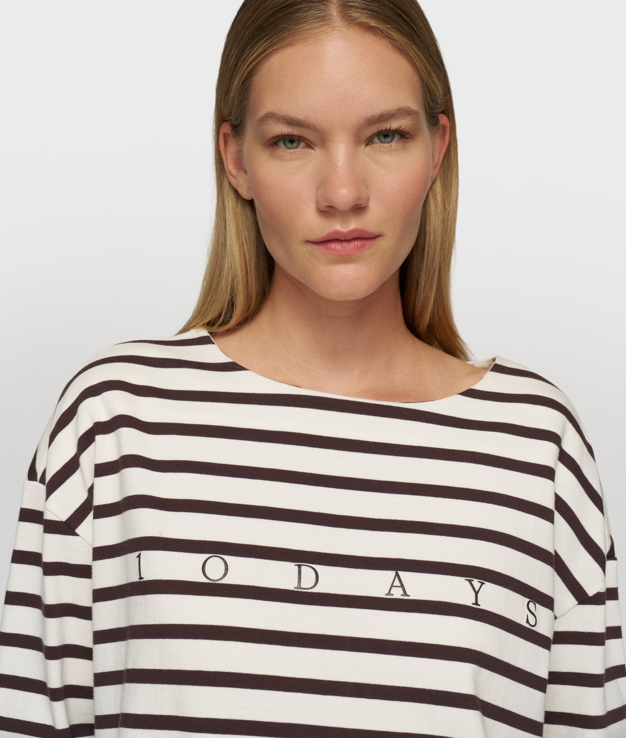 10DAYS Boat Neck Top Stripes