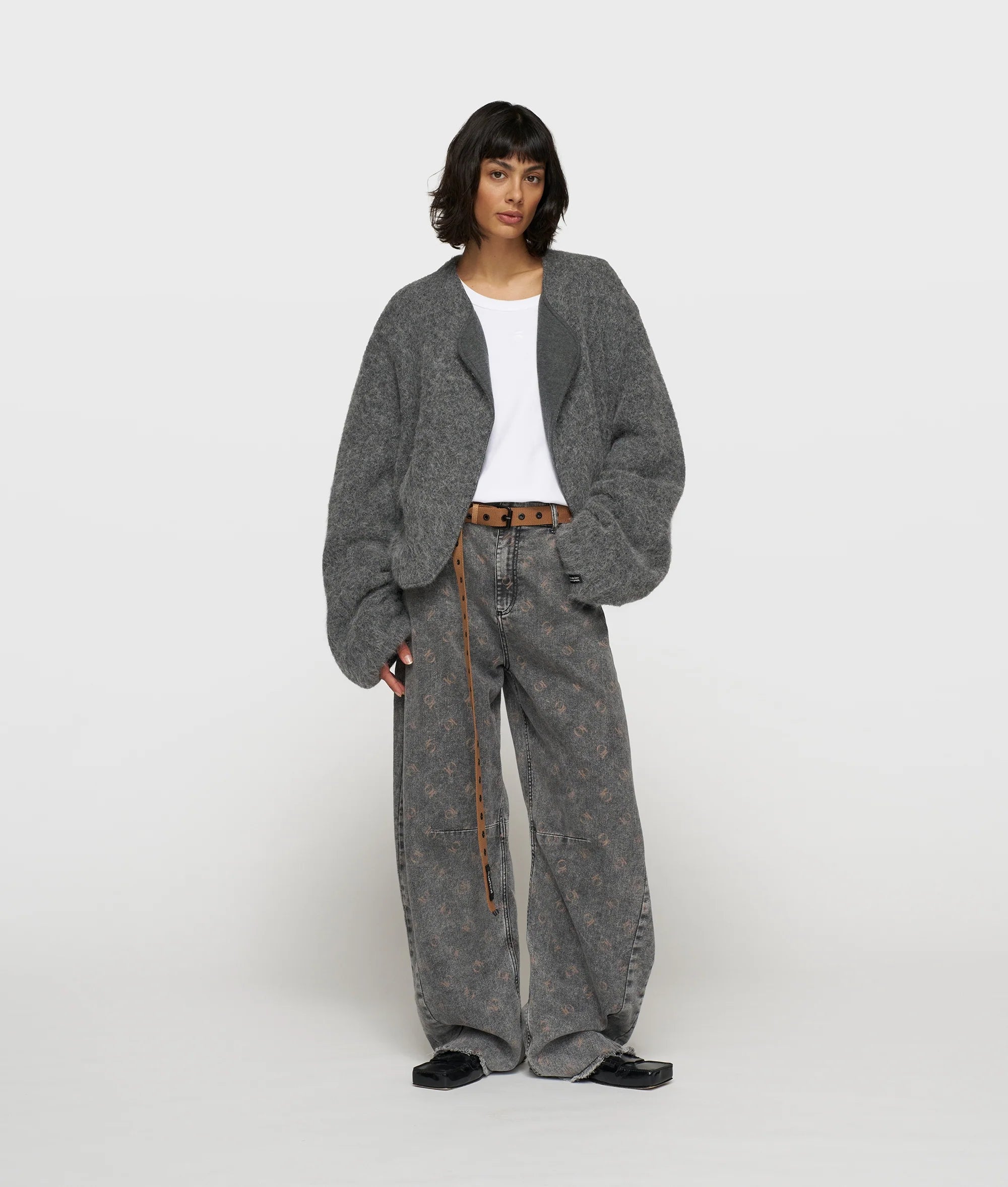 10DAYS Puffy Hairy Knit Bomber Antra Melee
