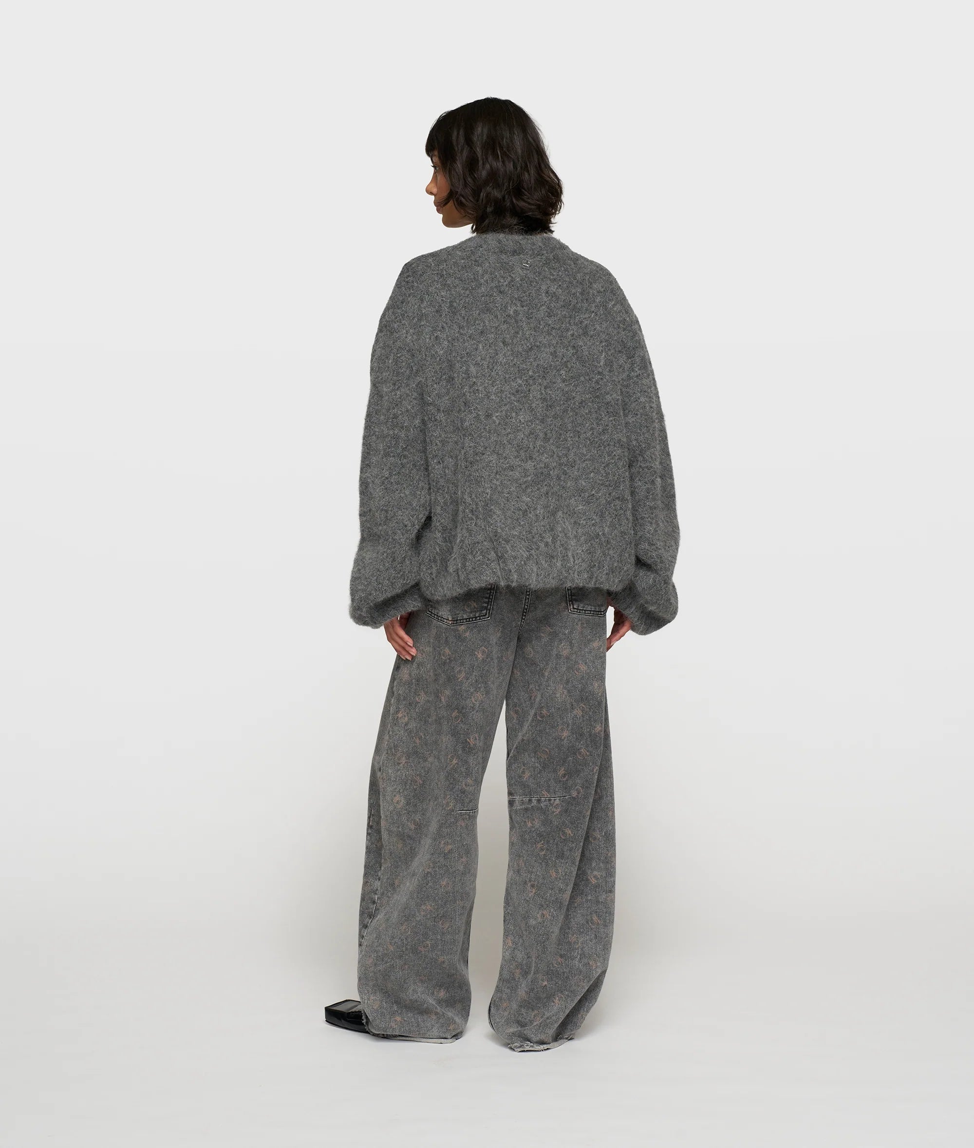 10DAYS Puffy Hairy Knit Bomber Antra Melee