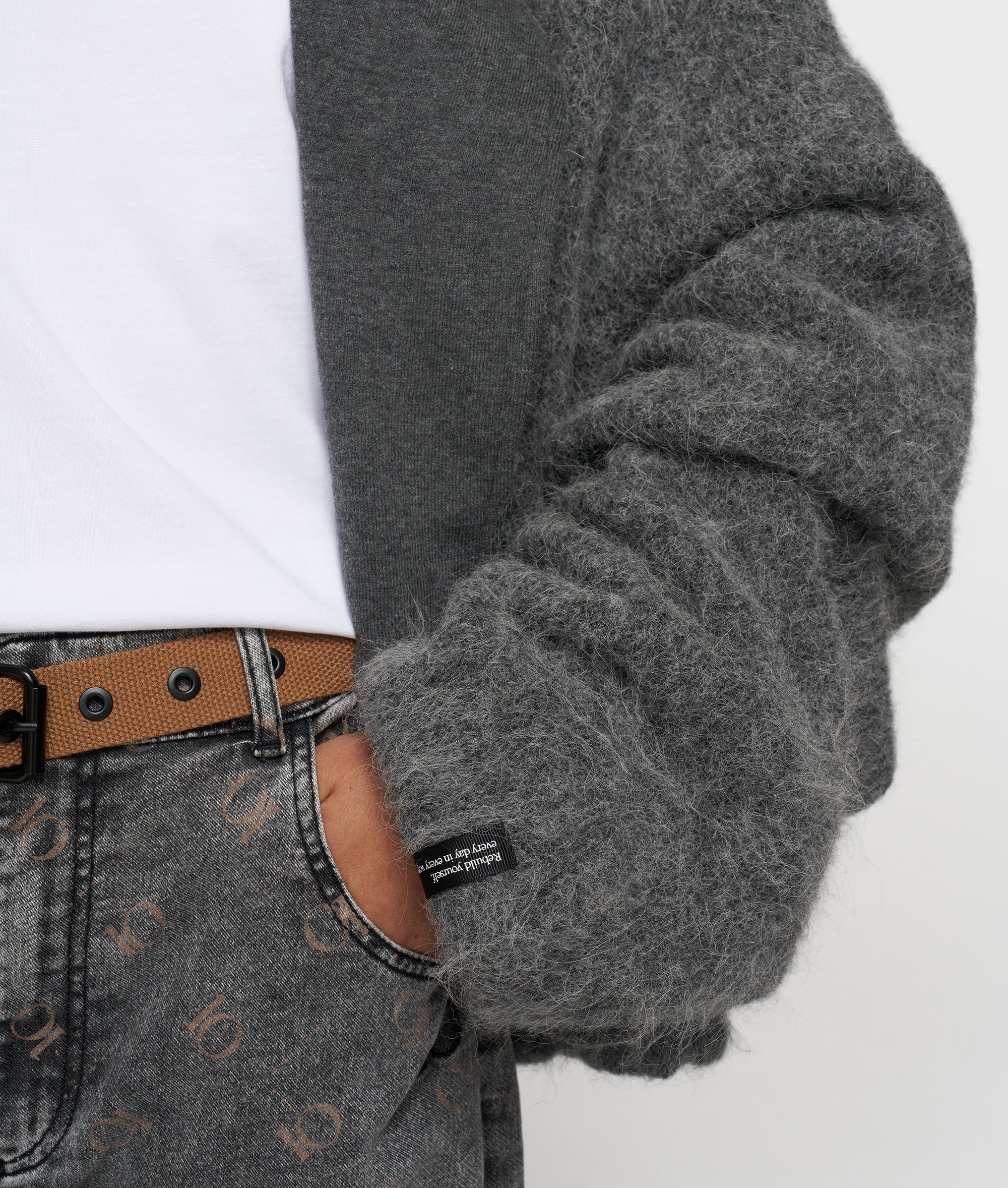 10DAYS Puffy Hairy Knit Bomber Antra Melee