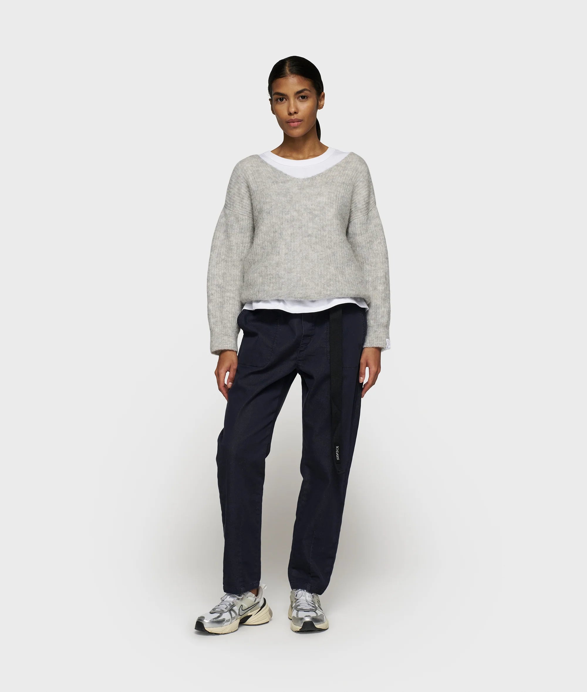 10 DAYS Belted Pants Dark Navy