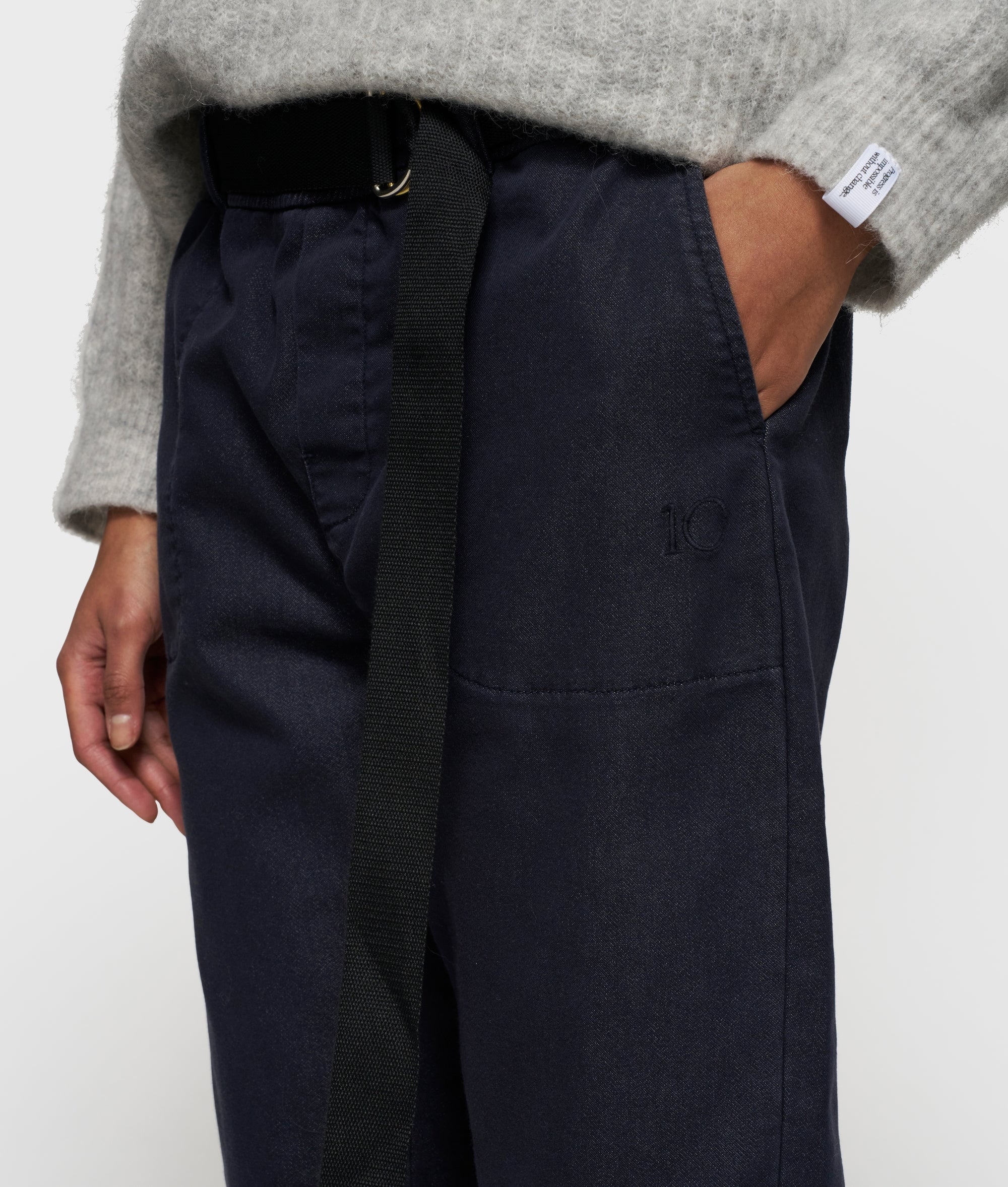 10 DAYS Belted Pants Dark Navy