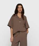 Lade das Bild in den Galerie-Viewer, short sleeve sweater v-neck
