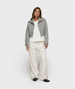 Lade das Bild in den Galerie-Viewer, 10DAYS Cropped Knit Zip Jacket &quot;hellgrau meliert&quot;
