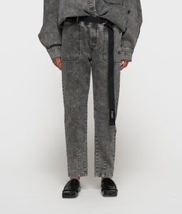 10DAYS Belted Pants Monogram Black