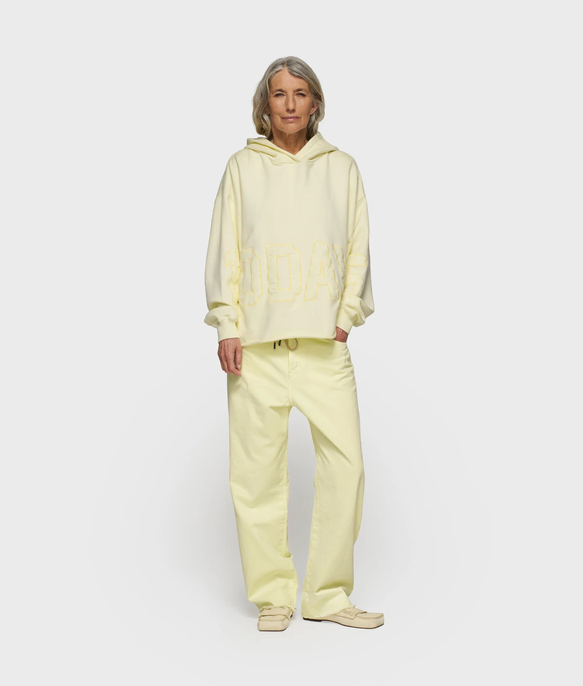 10DAYS Statement Logo Hoodie Pastellgelb