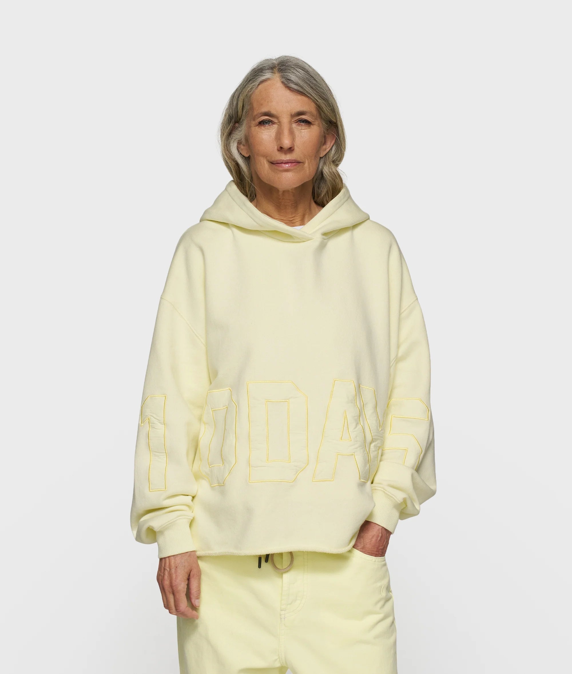 10DAYS Statement Logo Hoodie Pastellgelb