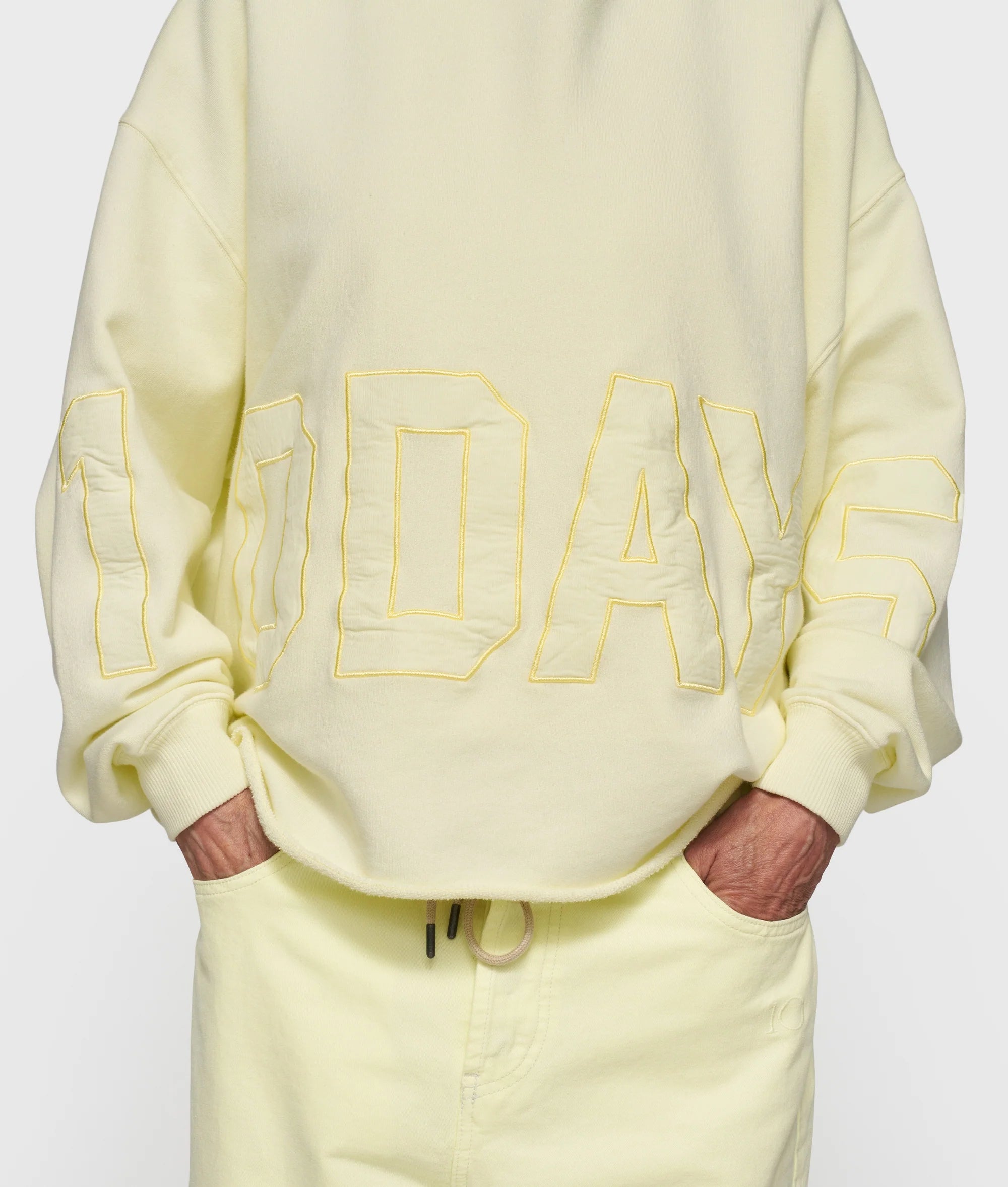 10DAYS Statement Logo Hoodie Pastellgelb