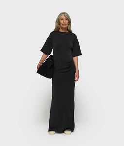 10DAYS Tee Dress Gathering Scuba Black