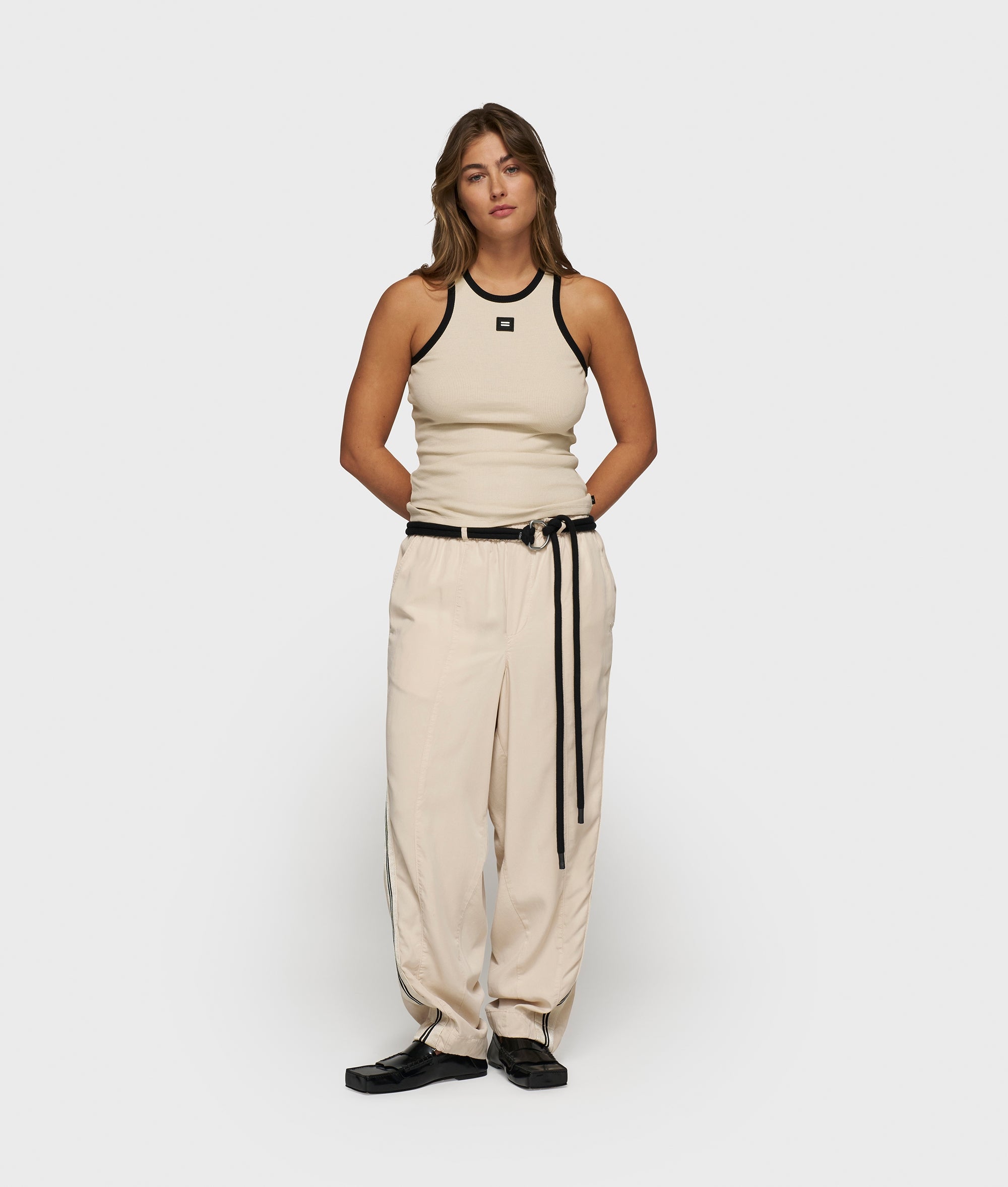 10DAYS Wide Tapered Pants Tencel Light Earth