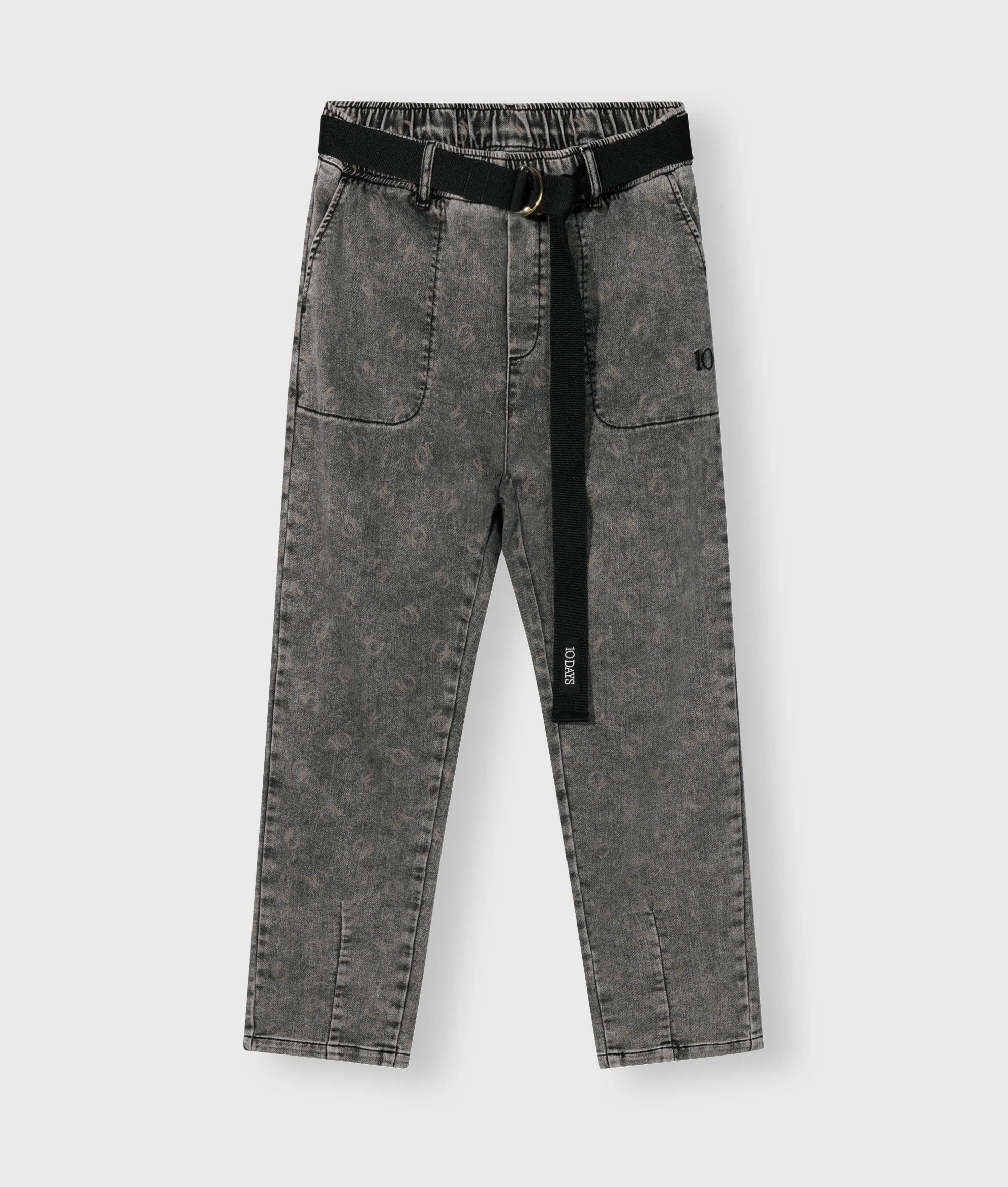 10DAYS Belted Pants Monogram Black
