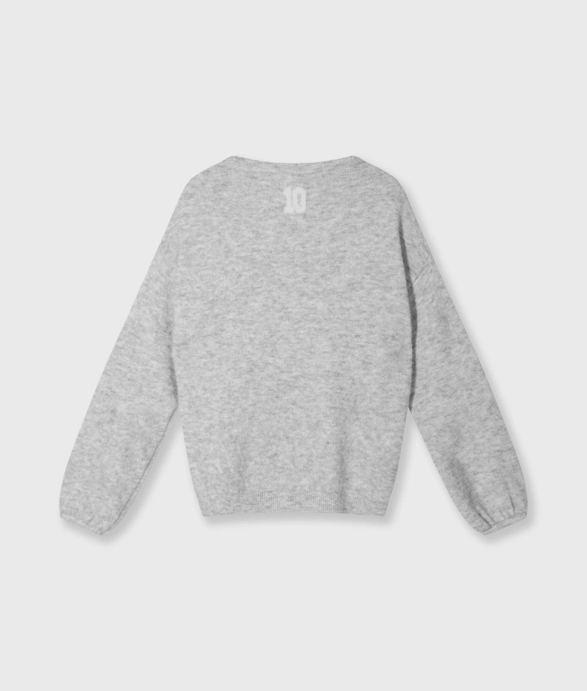 10DAYS Soft Round Neck Sweater Knit Light Grey Melee
