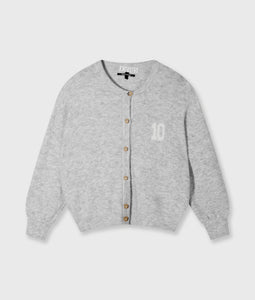 10DAYS Soft Baseball Knit Cardigan Light Grey