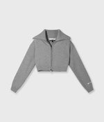 Lade das Bild in den Galerie-Viewer, 10DAYS Cropped Knit Zip Jacket &quot;hellgrau meliert&quot;
