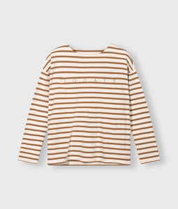 10DAYS Boat Neck Top Stripes Ecru/Suede