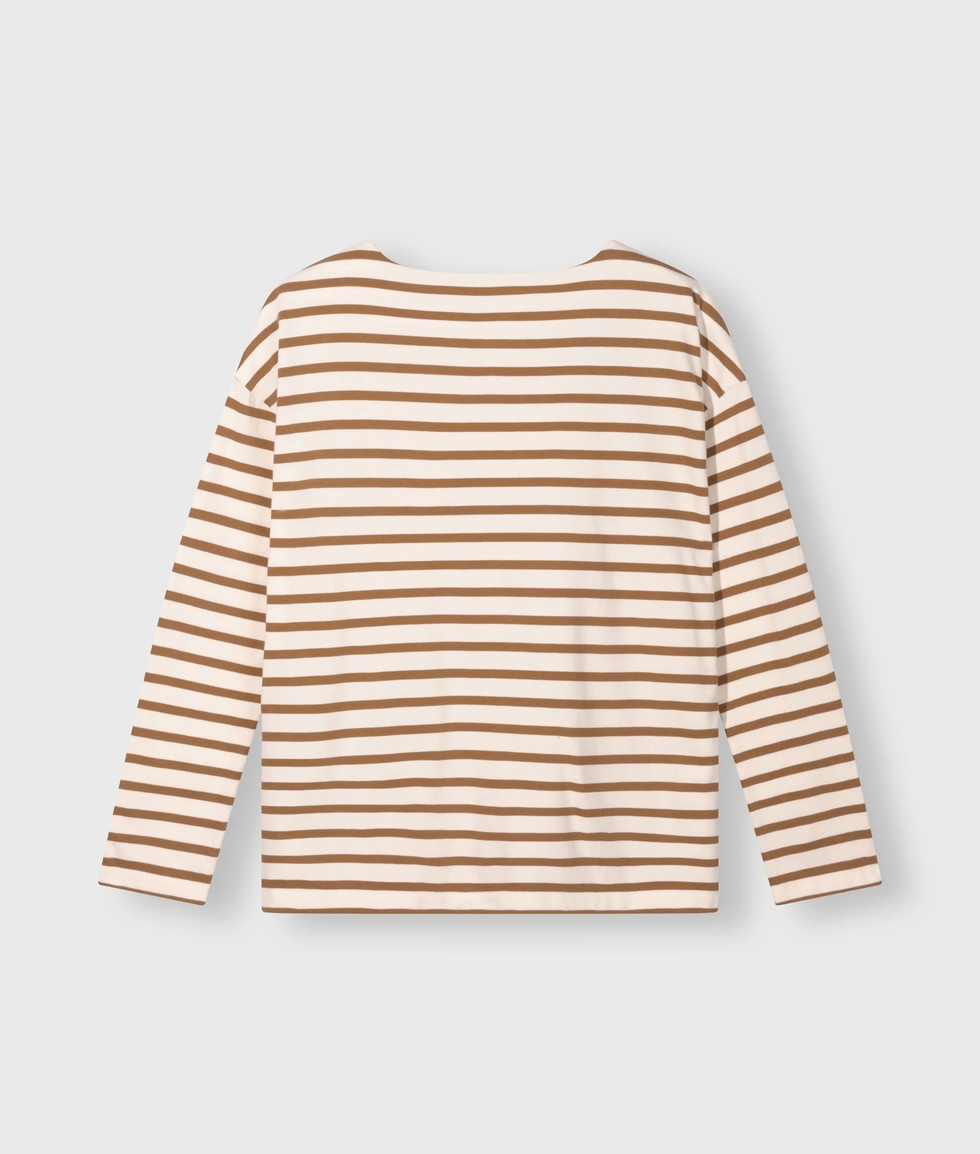 10DAYS Boat Neck Top Stripes Ecru/Suede
