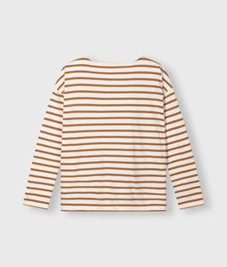 10DAYS Boat Neck Top Stripes Ecru/Suede