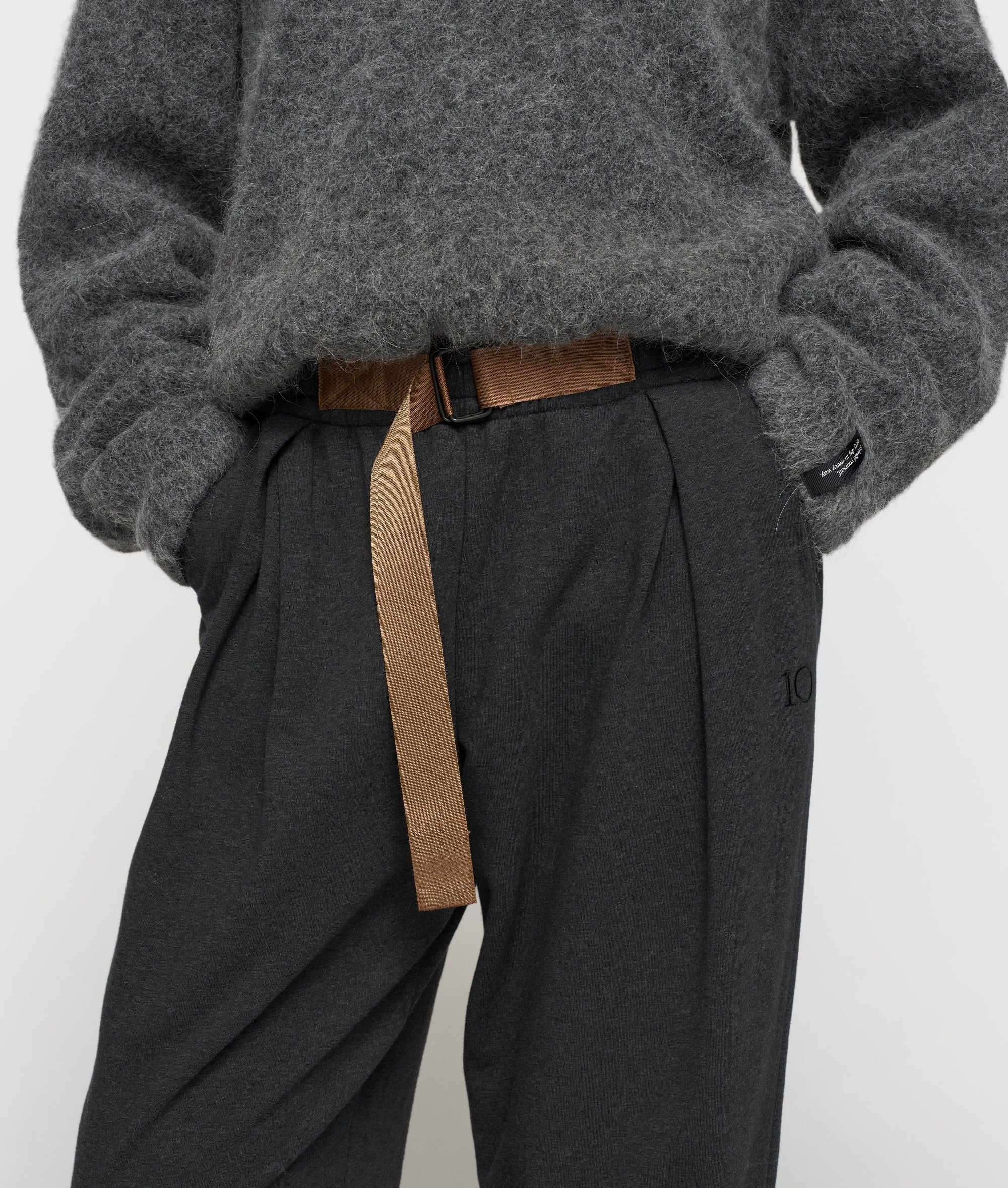 10DAYS Pleat Hairy Knit Sweater Antra Melee