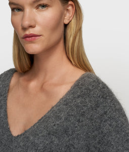 10DAYS Pleat Hairy Knit Sweater Antra Melee