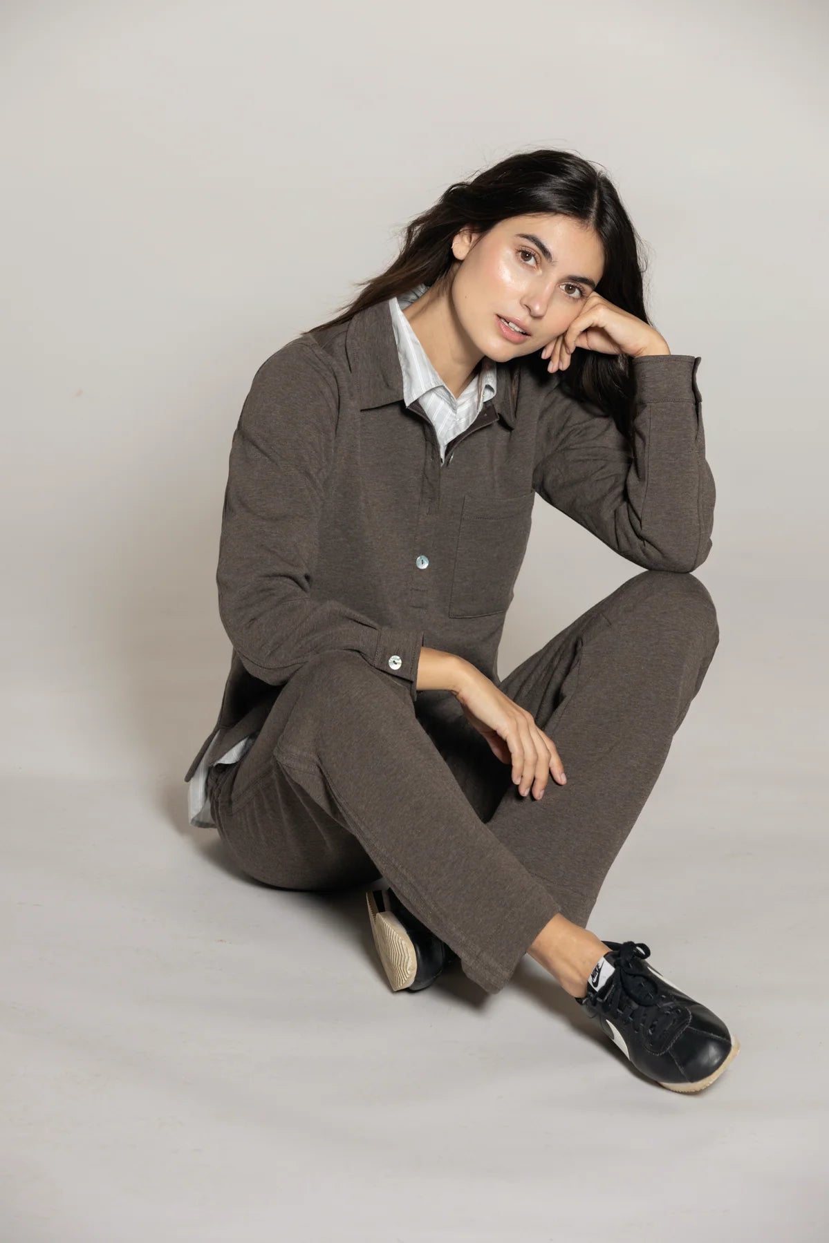 BLUE Gill Polo Sweat "chocolate melange"