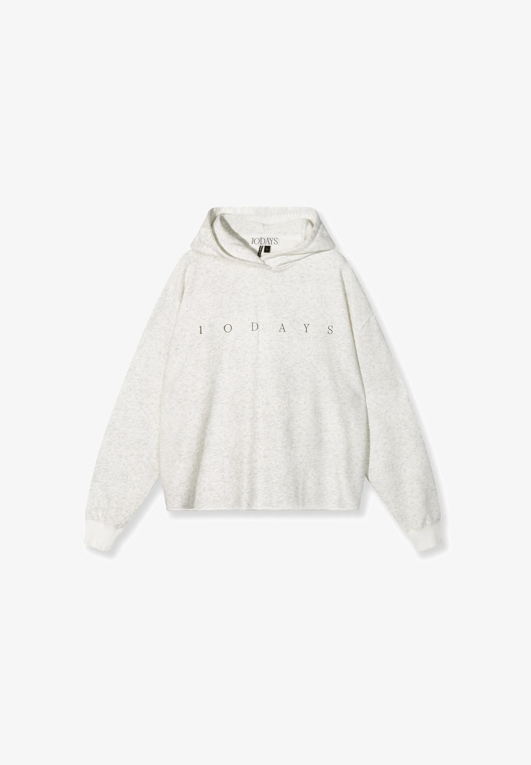 10DAYS Cropped Statement Logo Hoodie White Melee