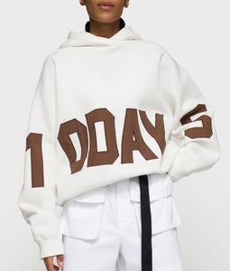 10DAYS Statement Logo Hoodie Ecru