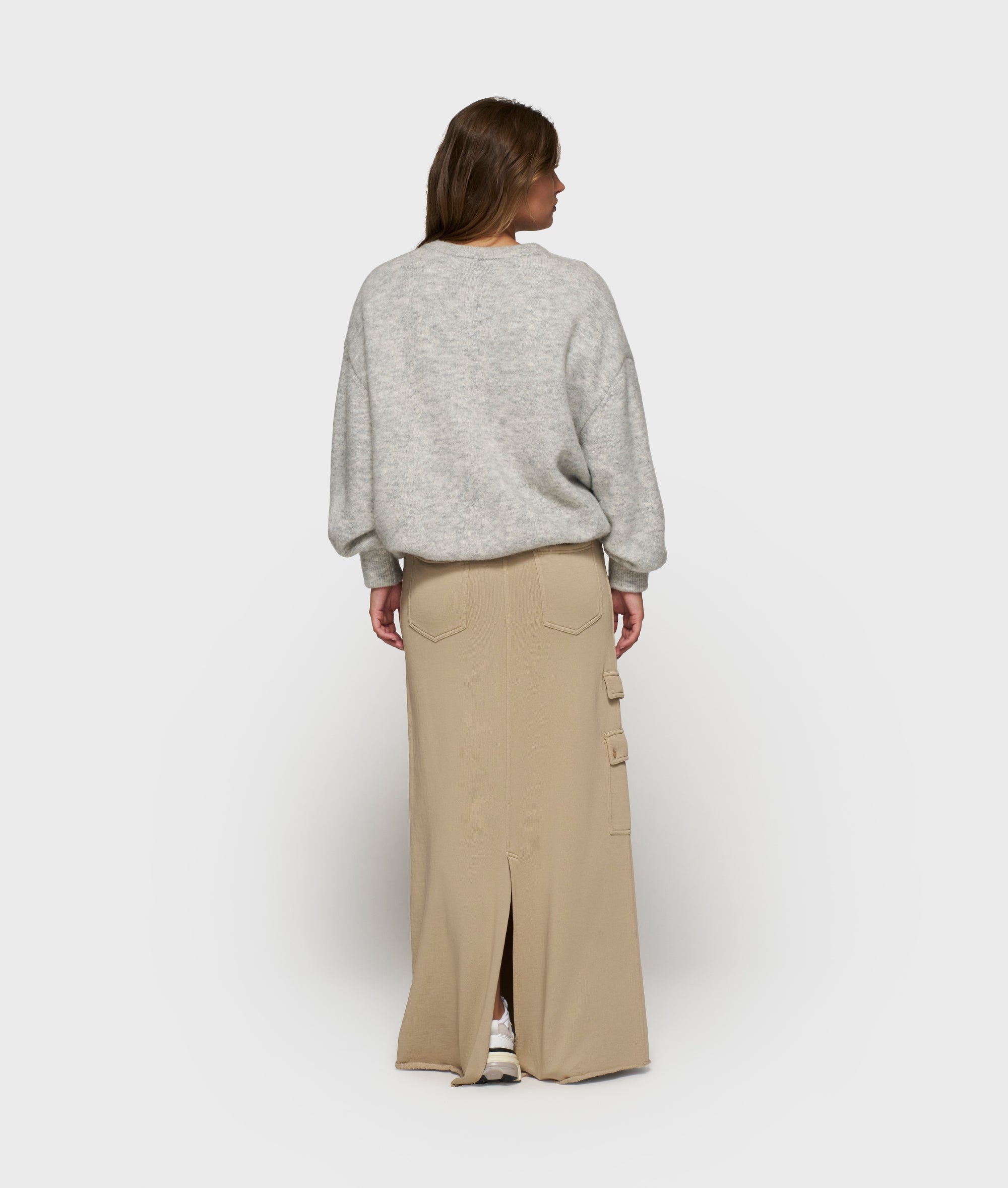 10DAYS Soft Baseball Knit Cardigan Light Grey