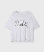 Lade das Bild in den Galerie-Viewer, 10DAYS Crew Neck Tee Logo White Grey Melee
