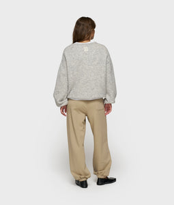 10DAYS Soft Round Neck Sweater Knit Light Grey Melee
