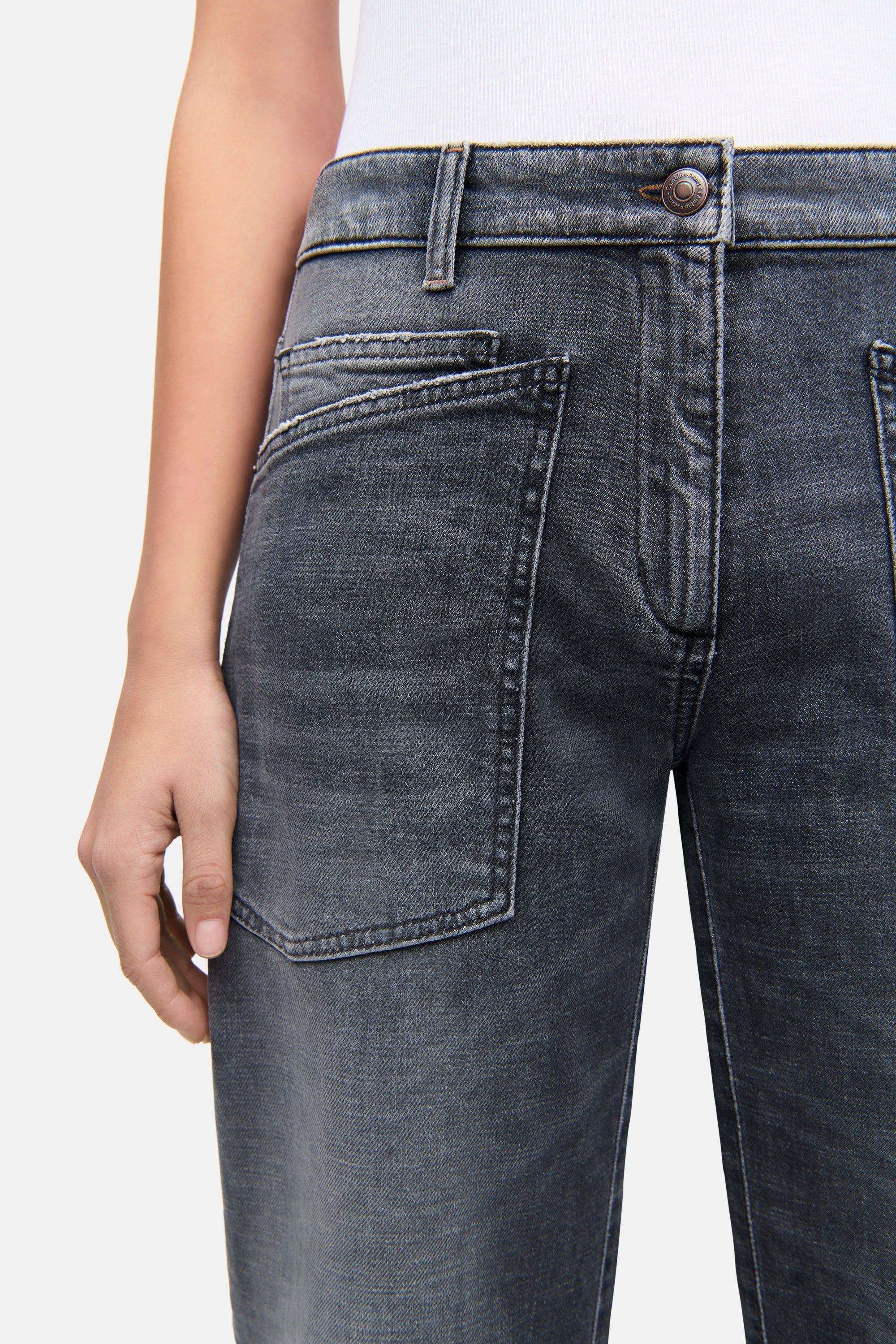 CAMBIO O-Shaped Cropped Jeans OCEAN
