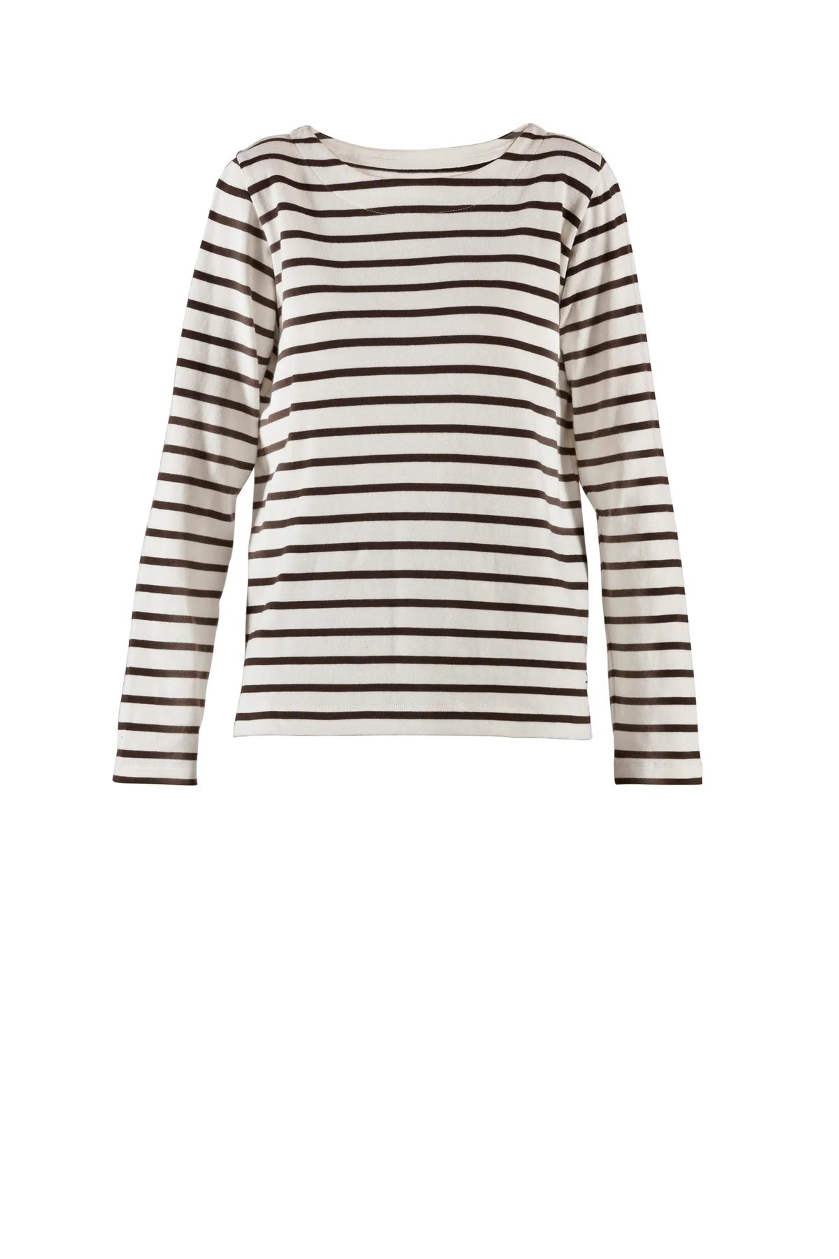 BLUE Donna striped blouse - ecru w/chocolate