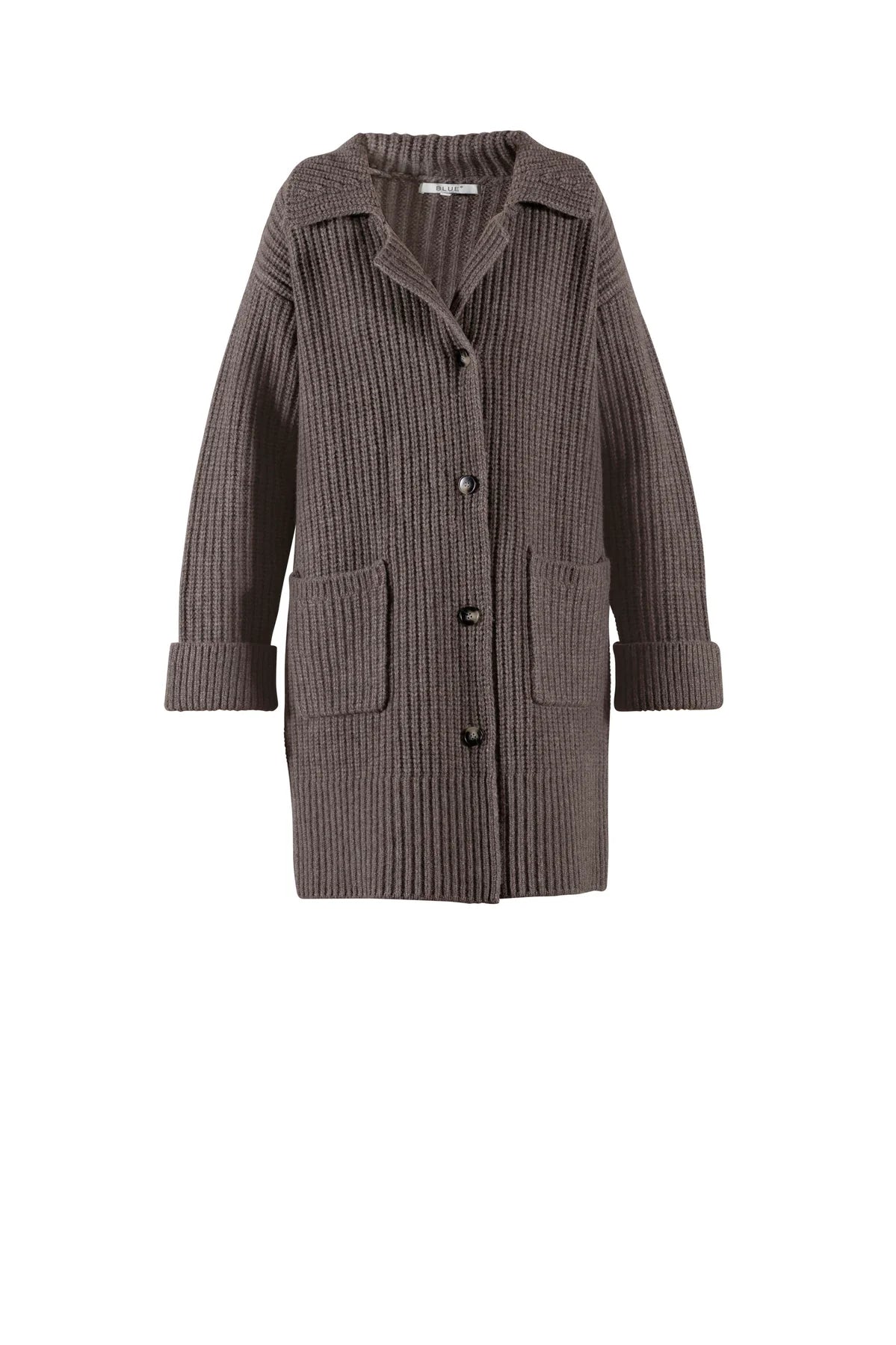 BLUE Fransine Long Knit Cardigan - Light Chocolate