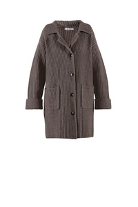 BLUE Fransine Long Knit Cardigan - Light Chocolate