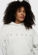 Lade das Bild in den Galerie-Viewer, 10DAYS Cropped Statement Logo Hoodie White Melee
