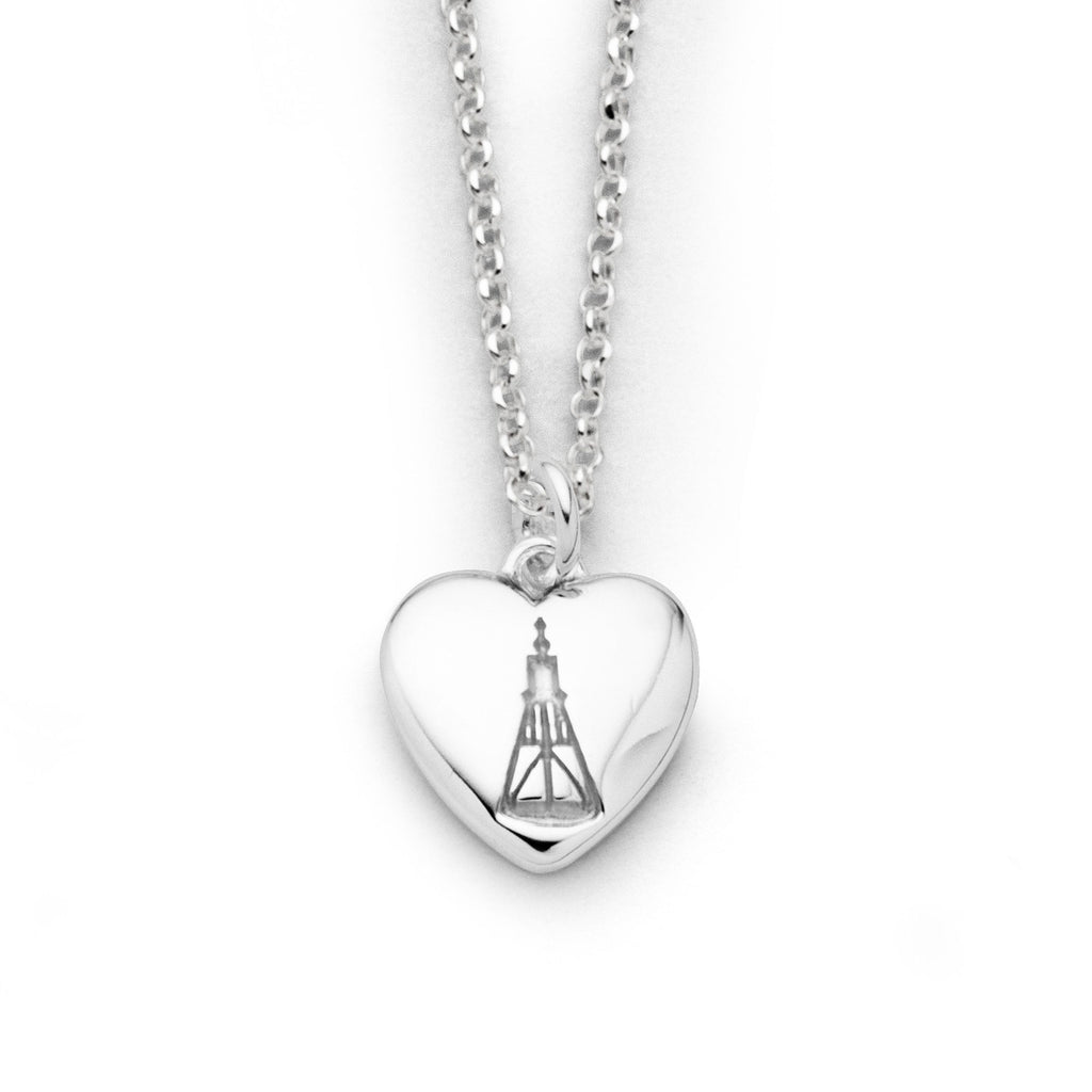 Kette Silverfine "Cuxhaven" Herz mit einem Motiv, rhod. Silb. 925