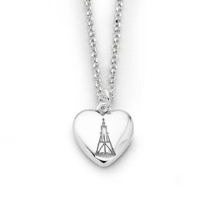 Kette Silverfine "Cuxhaven" Herz mit einem Motiv, rhod. Silb. 925