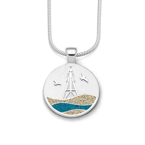 Anhänger Strandwellen "Cuxhaven" 20 mm Strandsand/blauer Steinsand