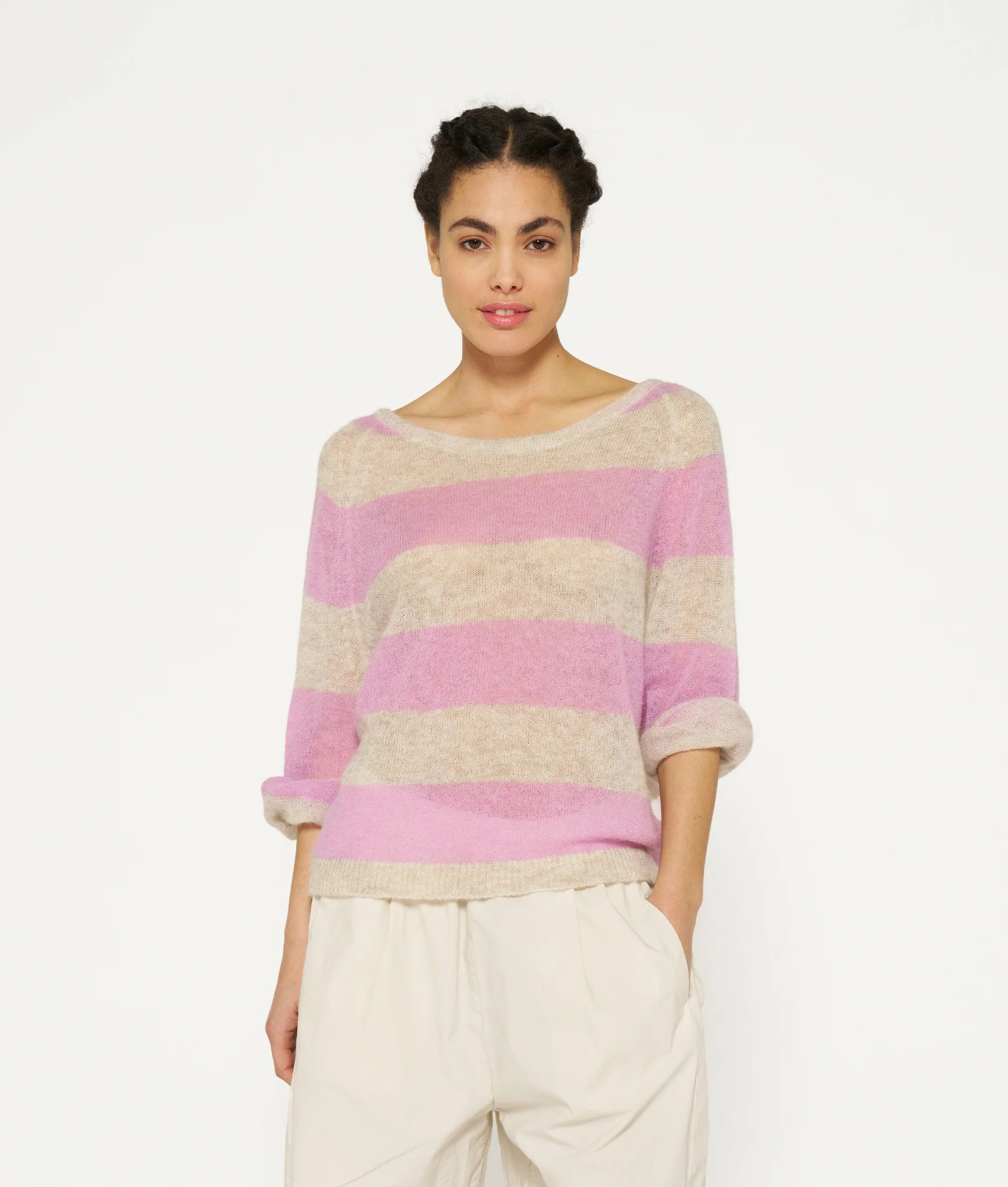 10DAYS - sweater thin knit stripes