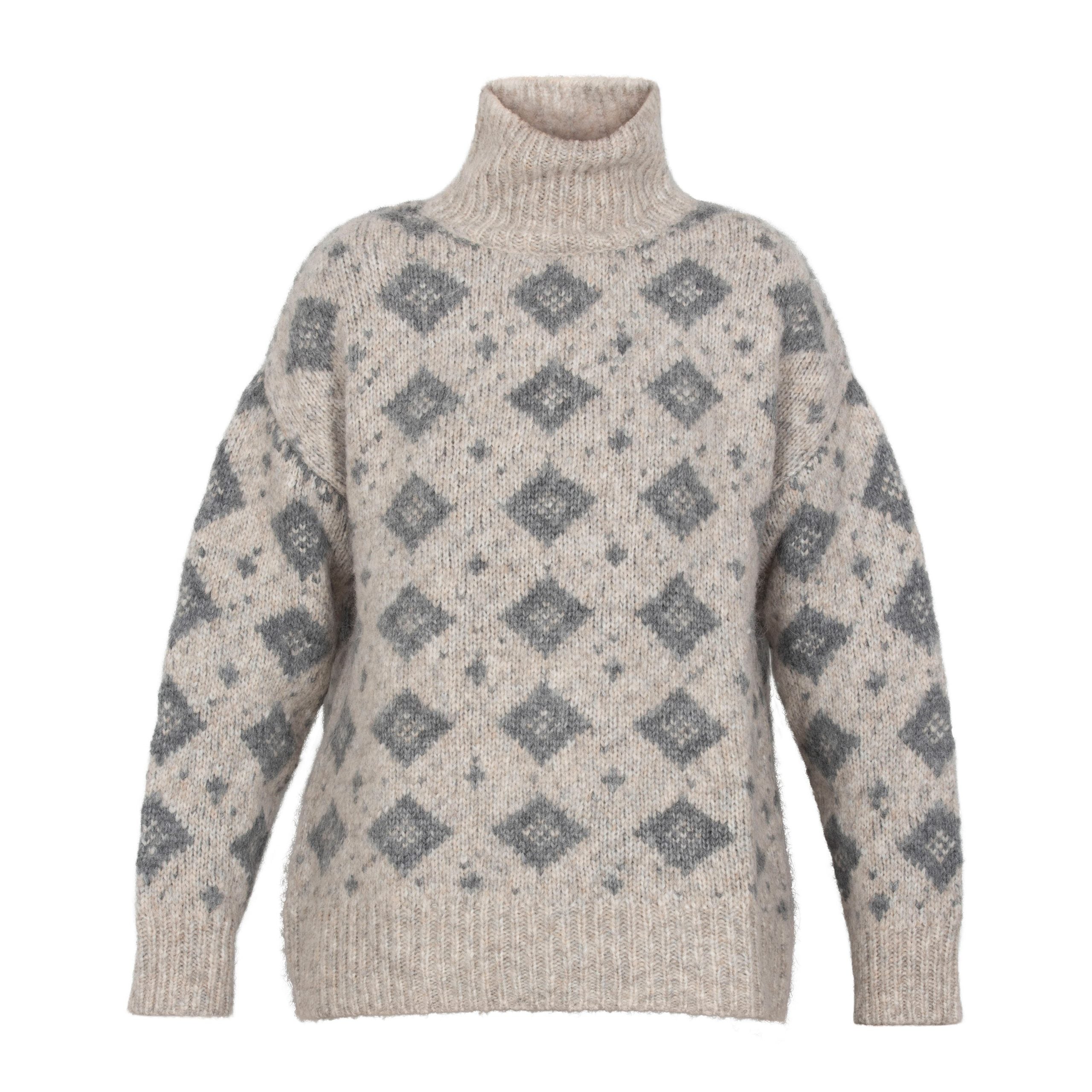 Pullover Davos Knit Ecru/Grey