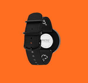 PICTO - Signal Orange dial / Manta Ray Black recycled strap