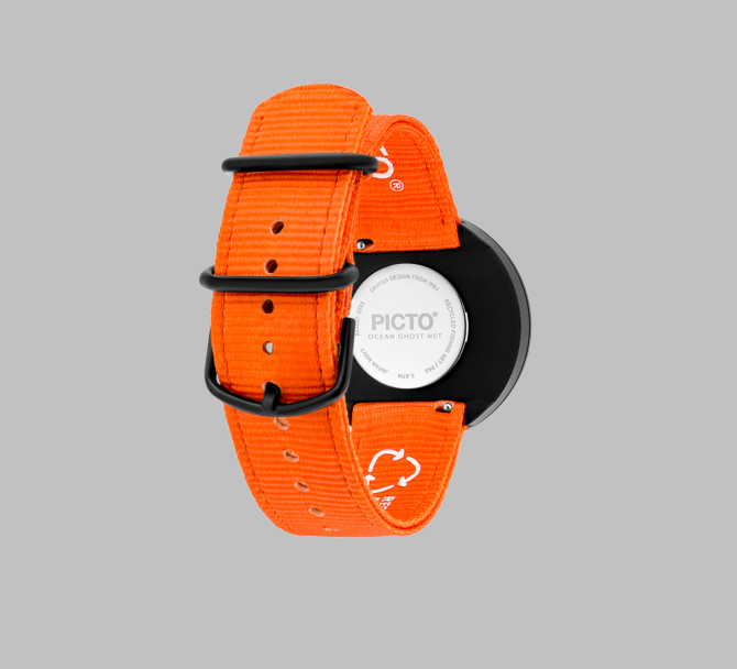 PICTO - Signal Orange dial / Signal Orange recycled strap