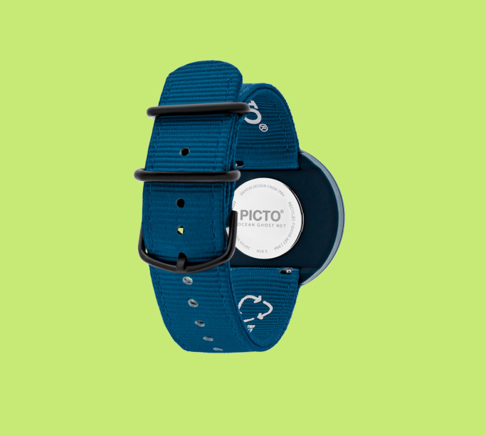 PICTO - Paradise Green dial / Deep Blue recycled strap