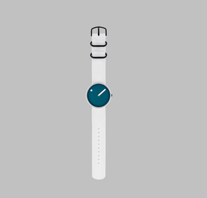 PICTO - Dusty Blue dial / Pearl White recycled strap