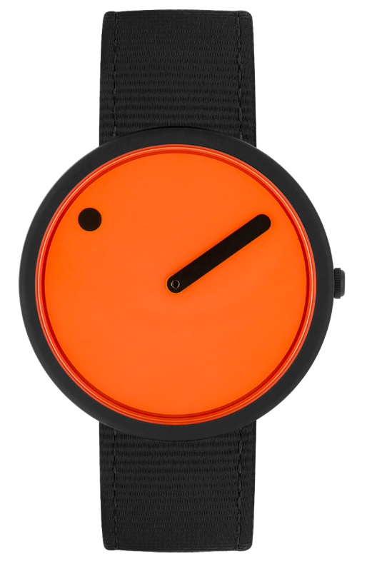 PICTO - Signal Orange dial / Manta Ray Black recycled strap