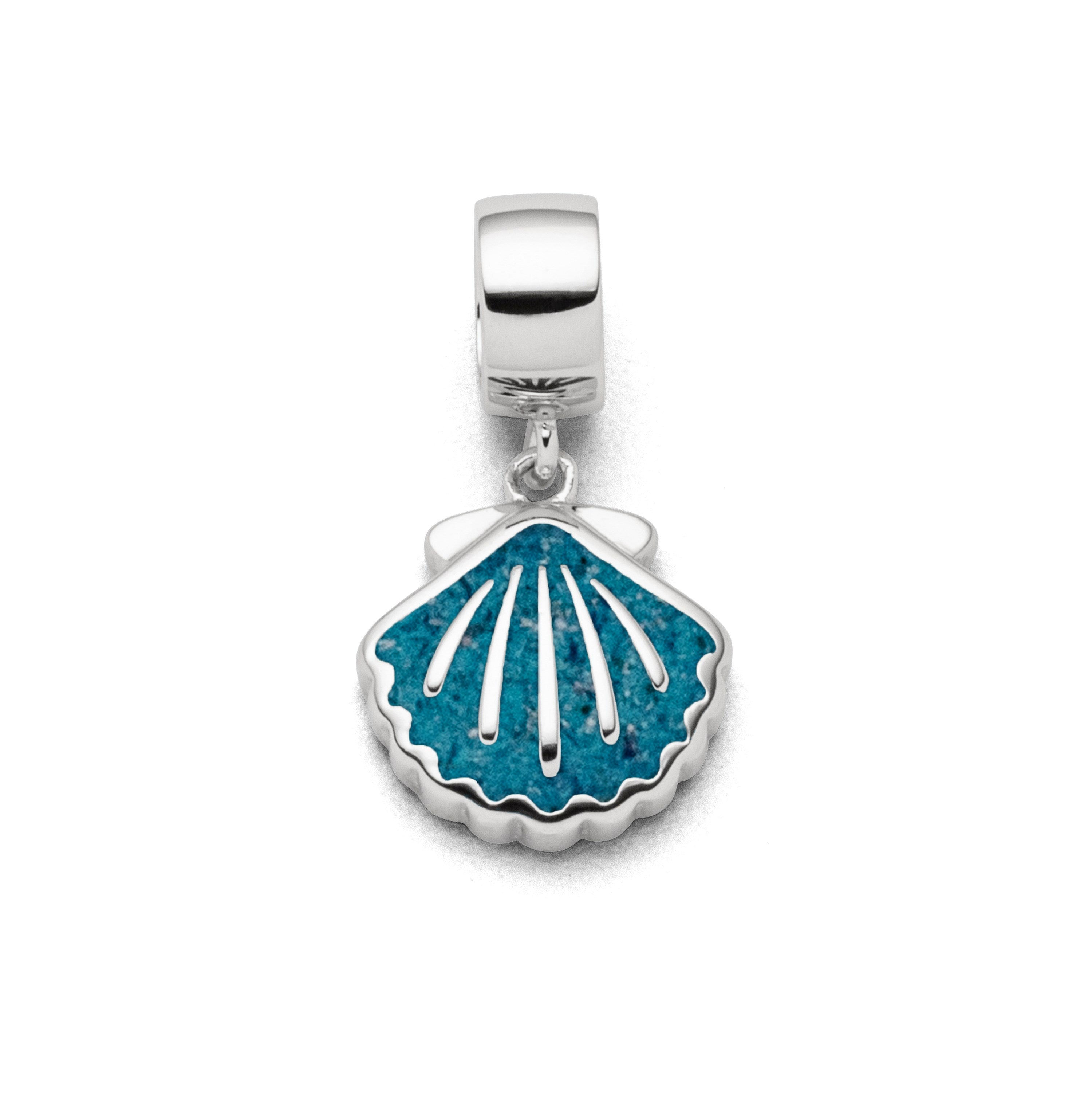 Charm "Muschel" Steinsand blau