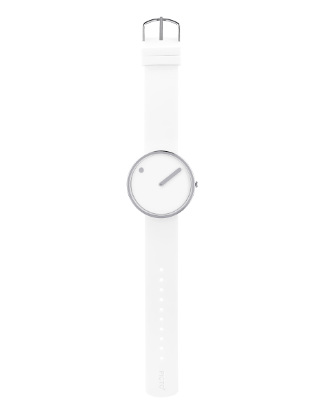 PICTO Watch - White dial / White silicone strap